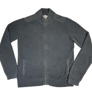 Pact Sweater Jacket Men's Gray Full Zip Knit Organic Cotton Size Medium‎